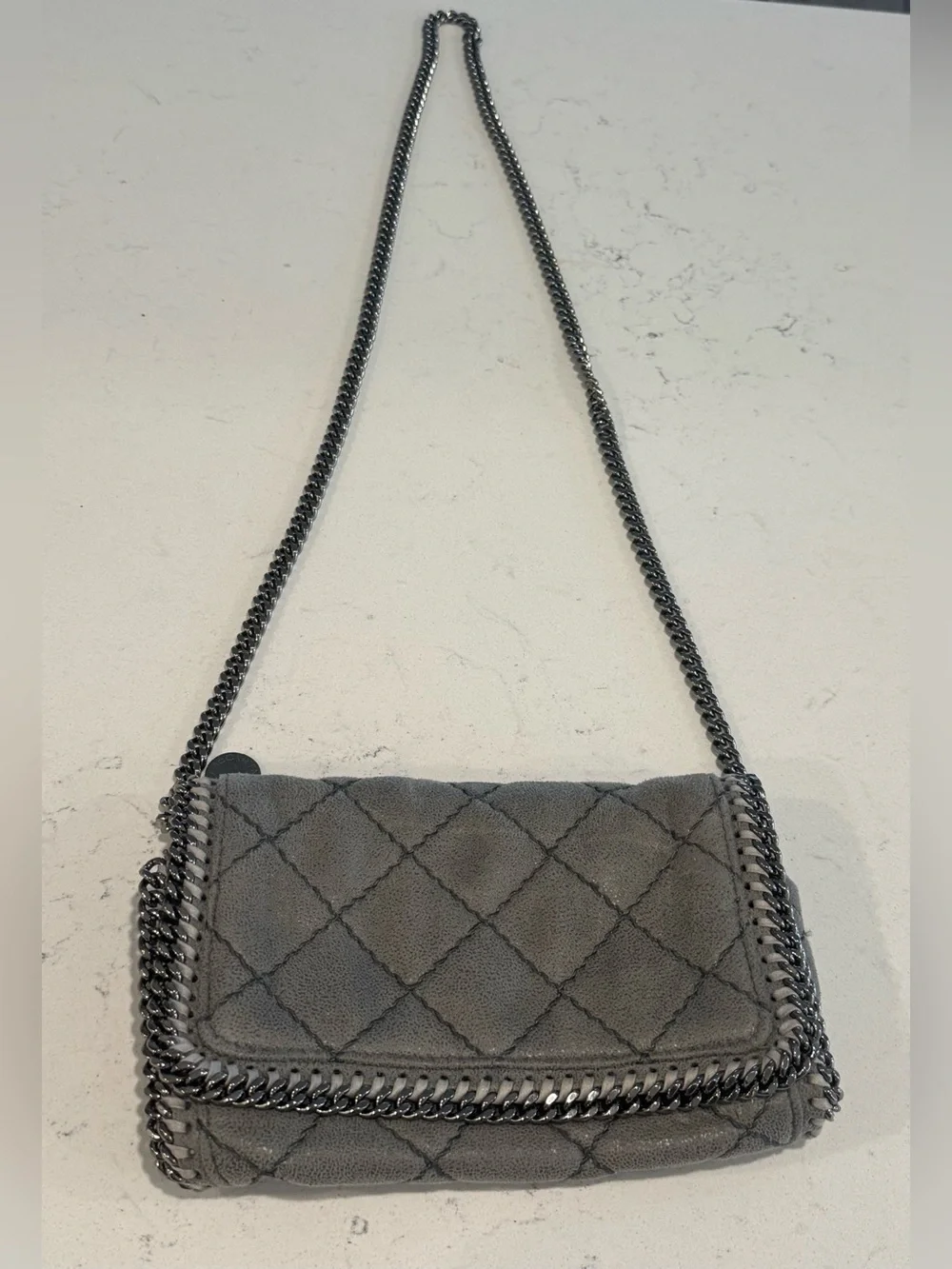 Stella McCartney Falabella Grey Quilted Crossbody Bag